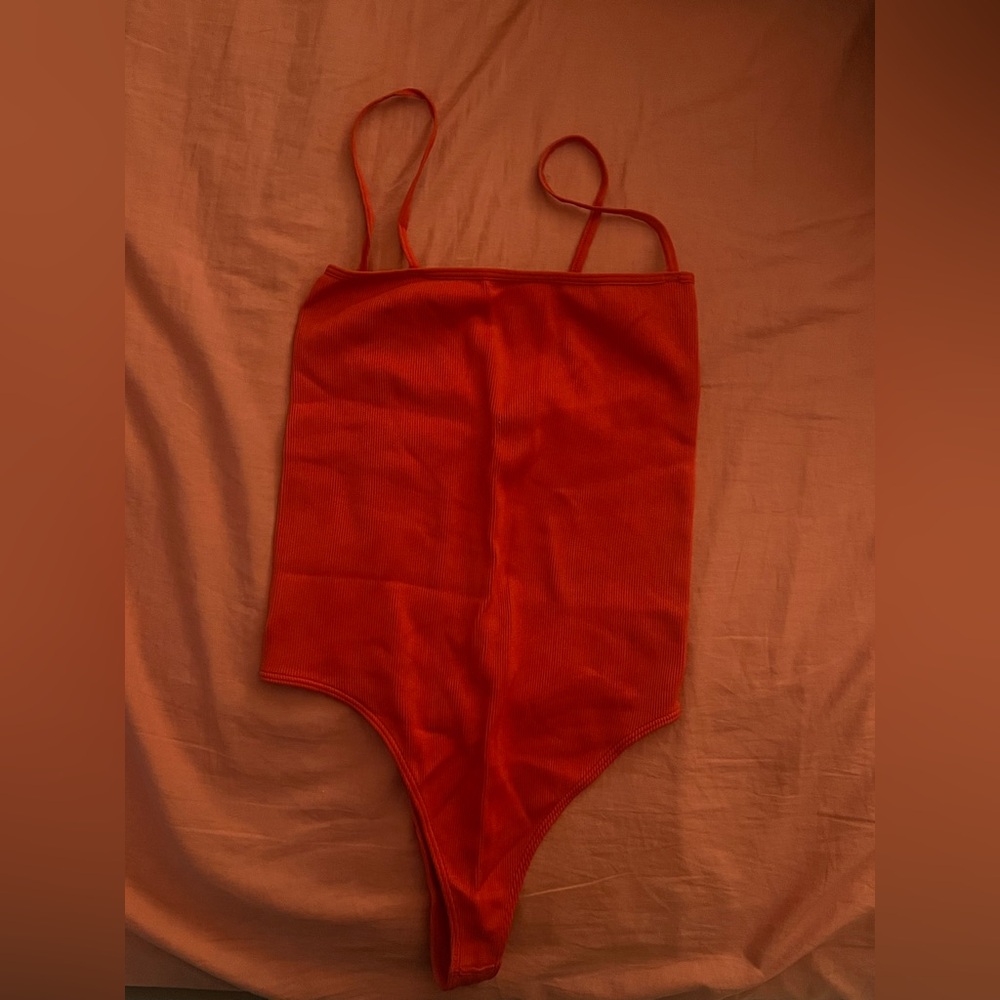 Red Spaghetti Strap Bodysuit
